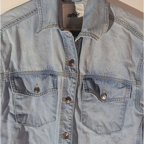 Aerie Button Down Denim Overshirt Shacket Women's Size XS - Picture 2 of 5